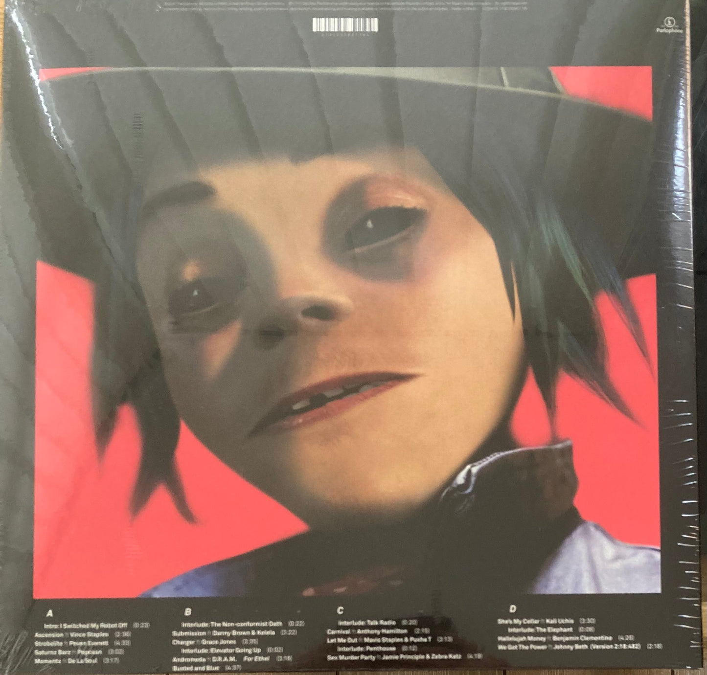 The back of ‘Gorillaz - Humans’ on vinyl