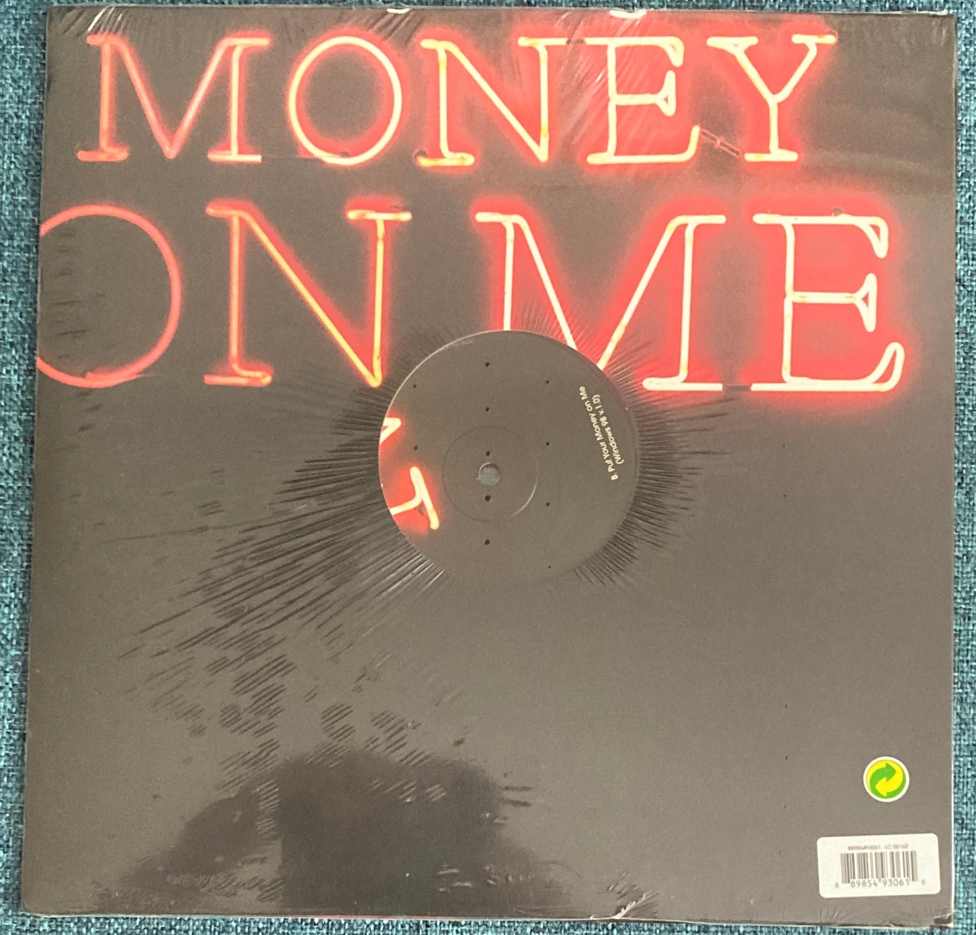 The back of 'Arcade Fire Put Your Money on Me' on vinyl