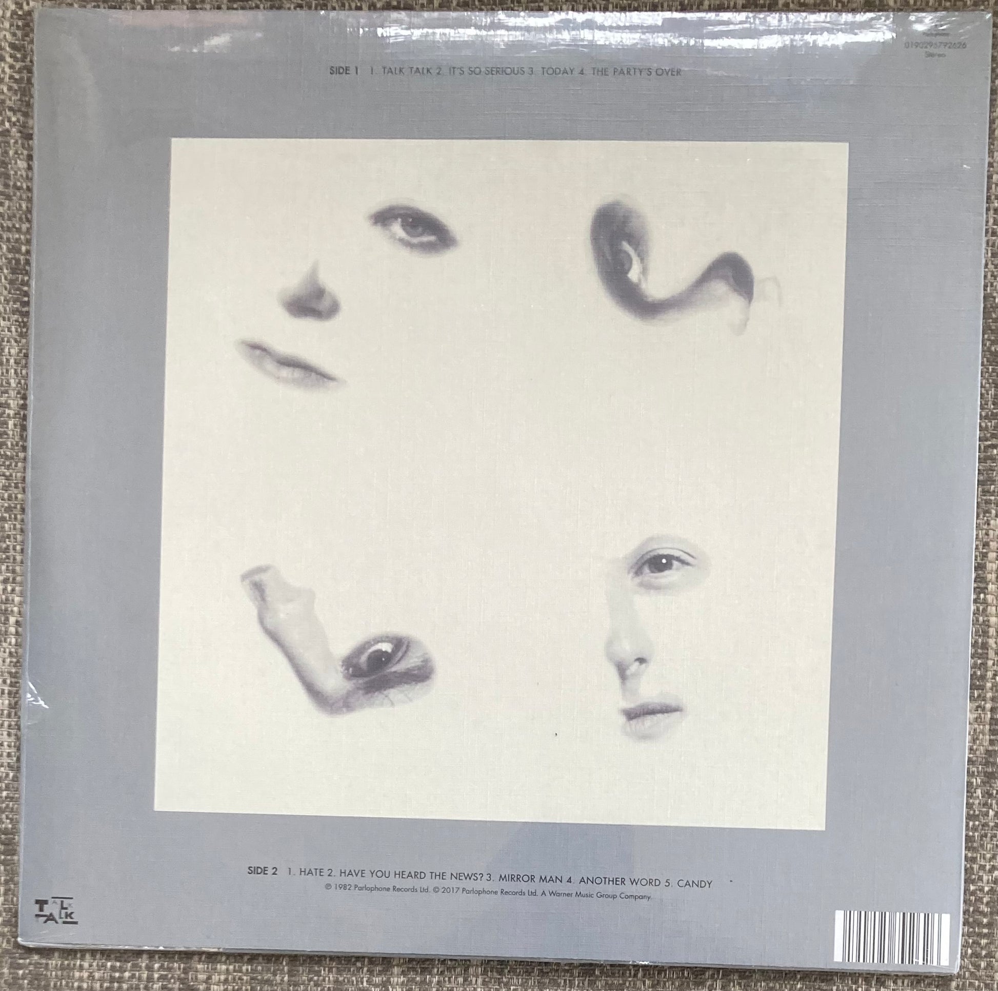 The back of 'Talk Talk - The Party's Over' on vinyl. It is brand new and sealed.