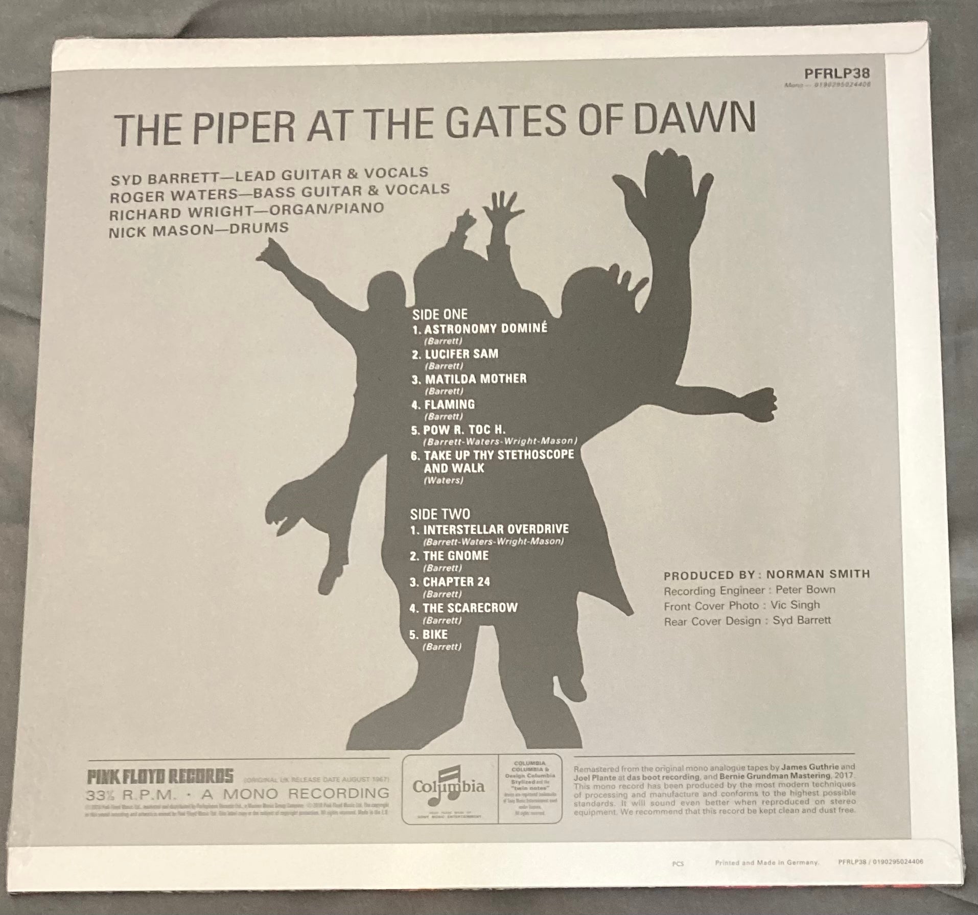 The back of 'Pink Floyd - Piper at the Gates of Dawn' on vinyl