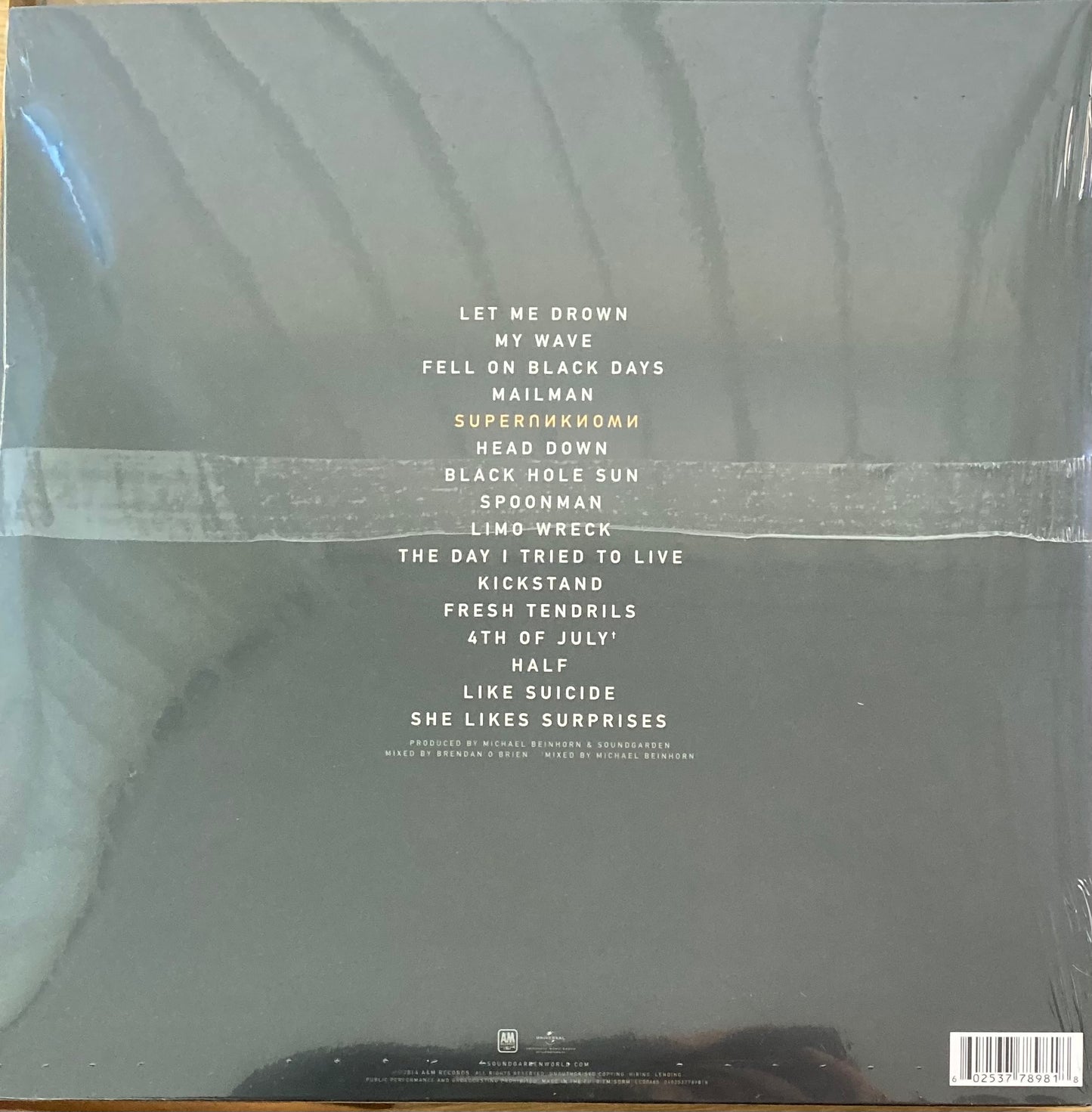 The back of ‘Soundgarden Superunknown’ on vinyl