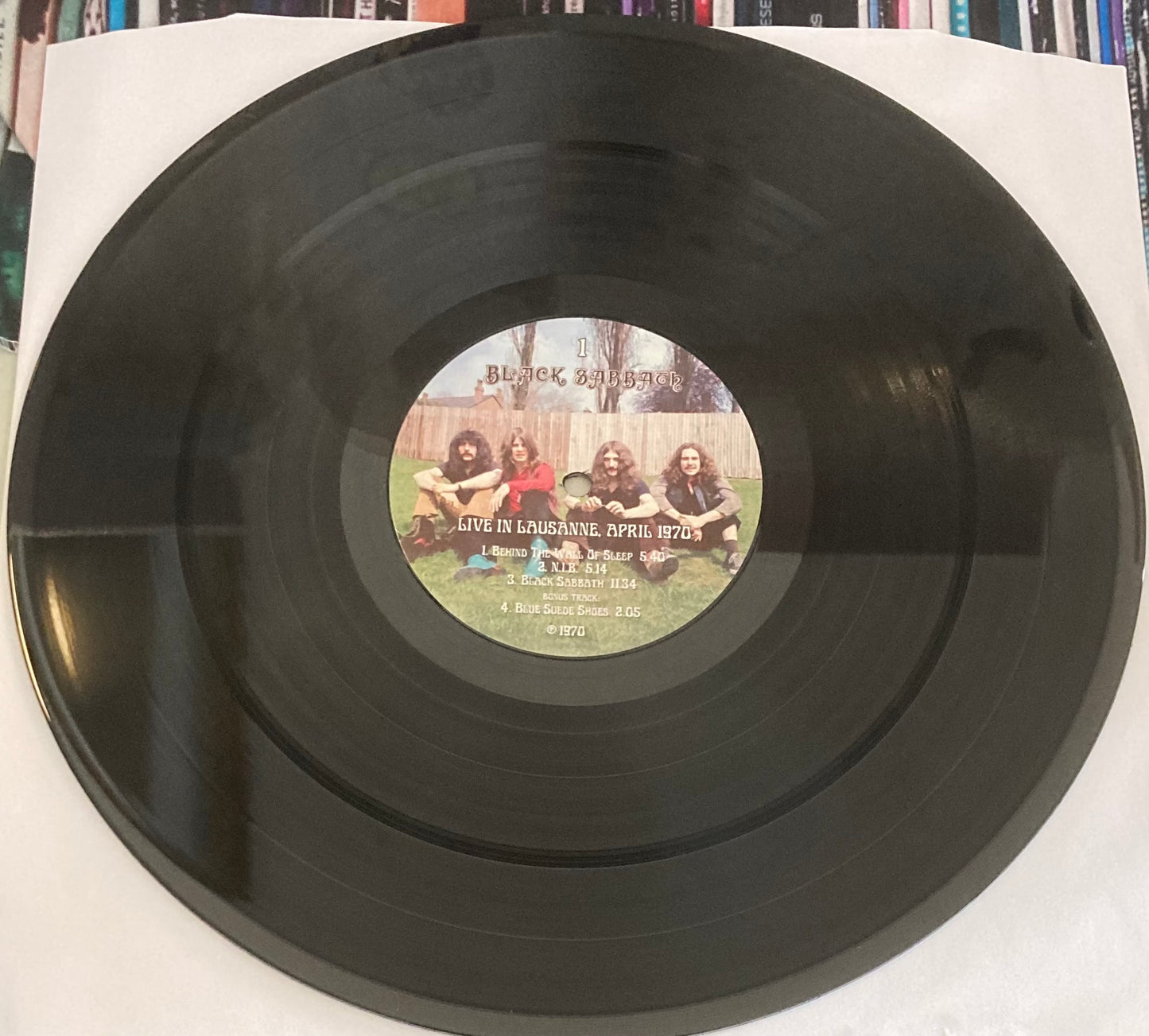 Side 1 of 'Black Sabbath - Live in Lausanne April 1970' on vinyl