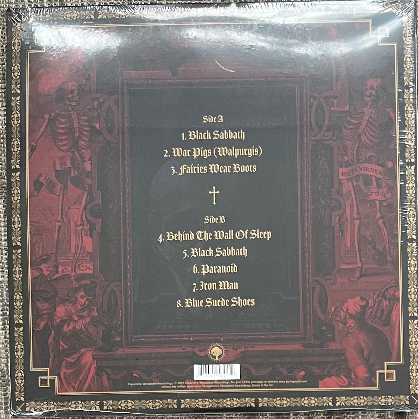 The back of 'Black Sabbath On Air' on vinyl
