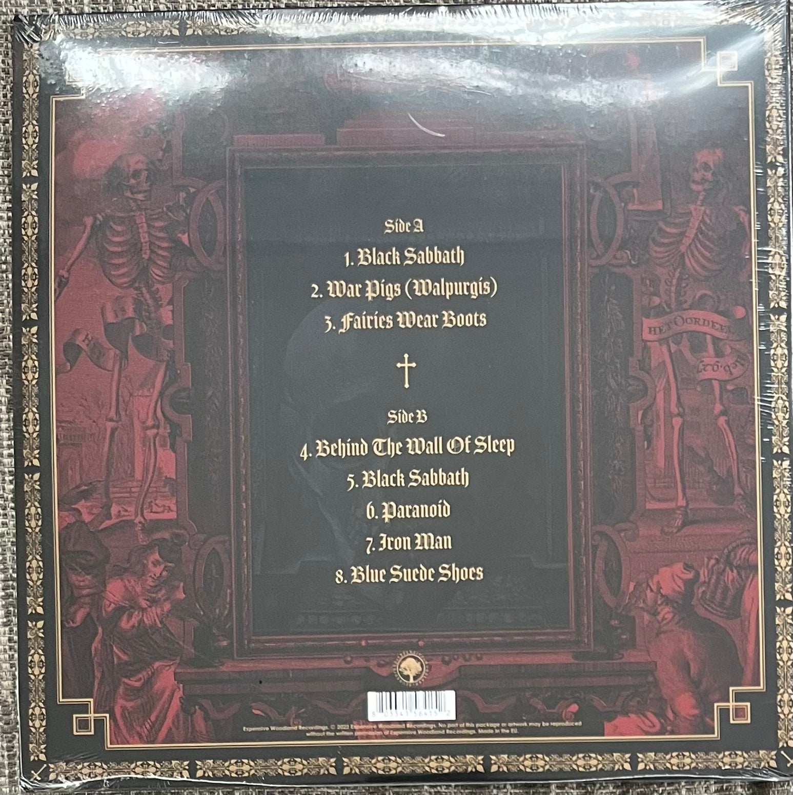 The back of 'Black Sabbath On Air' on vinyl