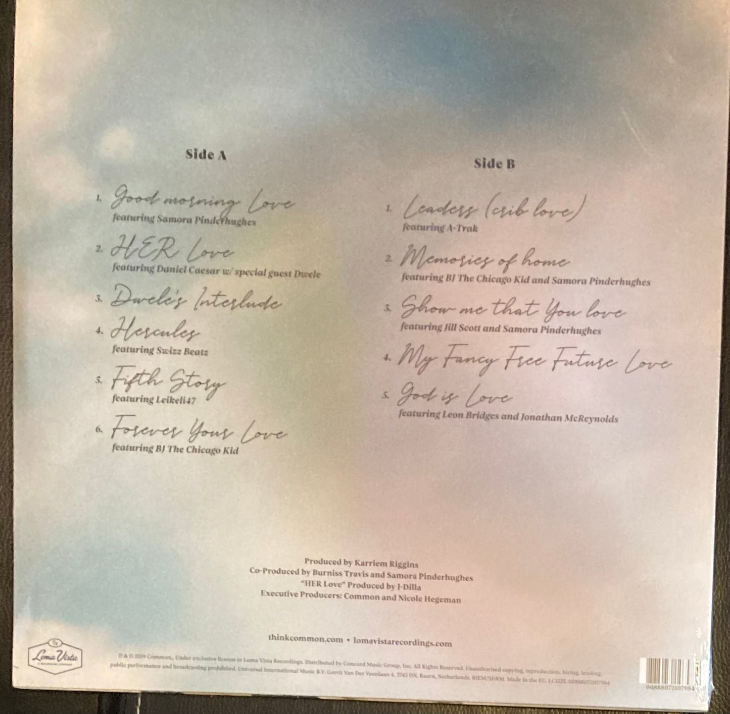 The back of 'Common Let Love' on vinyl