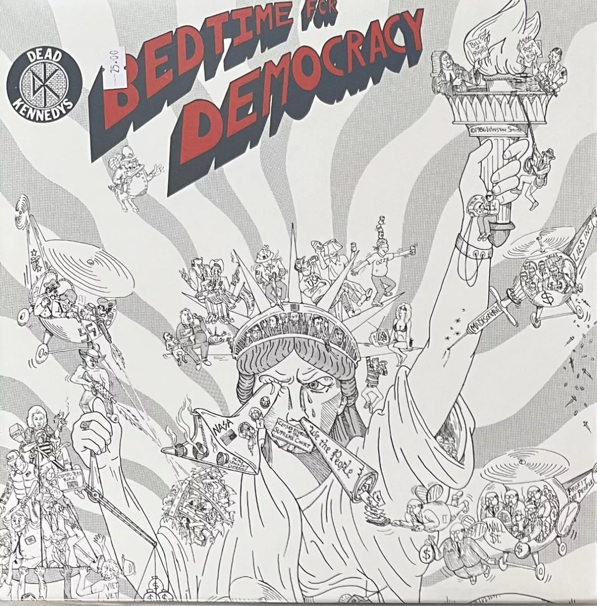 The front of 'Dead Kennedys - Bedtime for Democracy' on vinyl