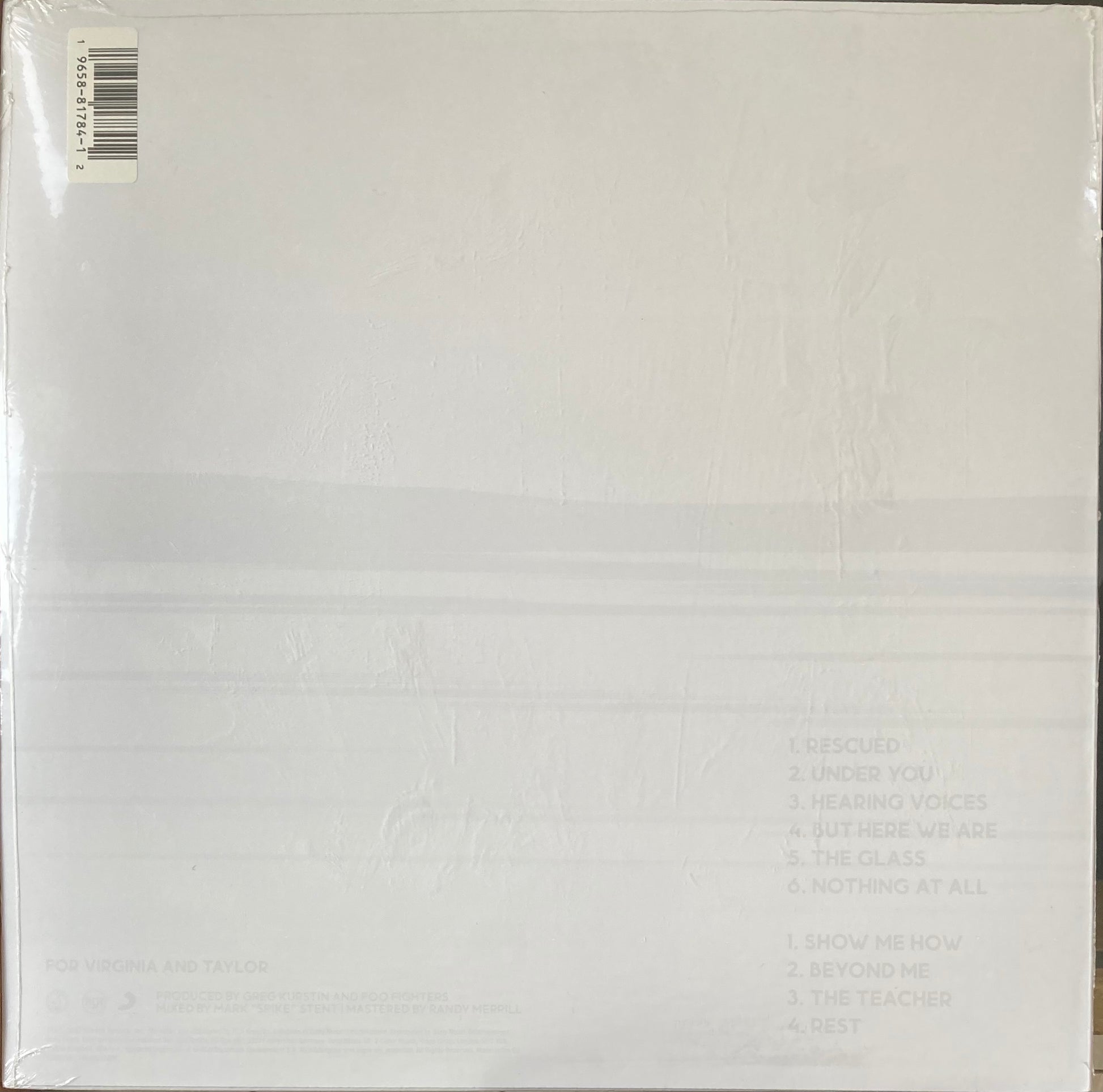 The back of 'Foo Fighters ...But Here We Are' on vinyl