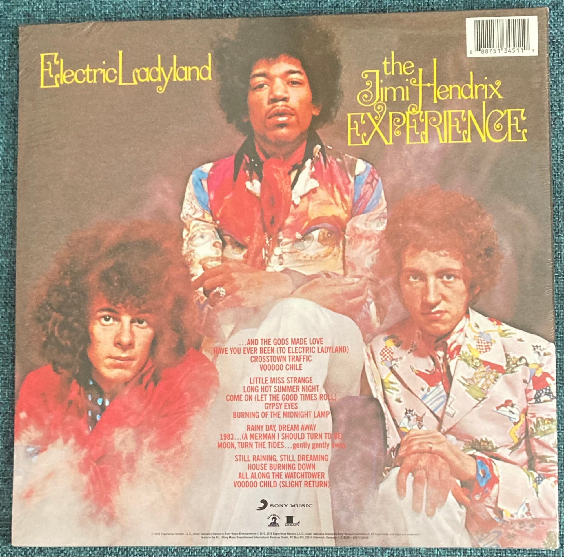 The back of 'Jimi Hendrix Electric Ladyland' on vinyl