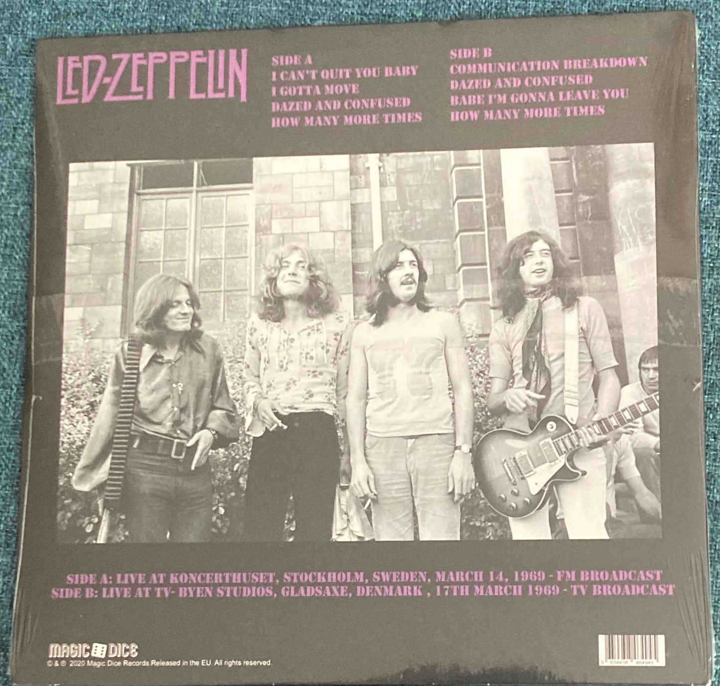 The back of 'Led Zeppelin Scandinavian Broadcasts 1969' on vinyl