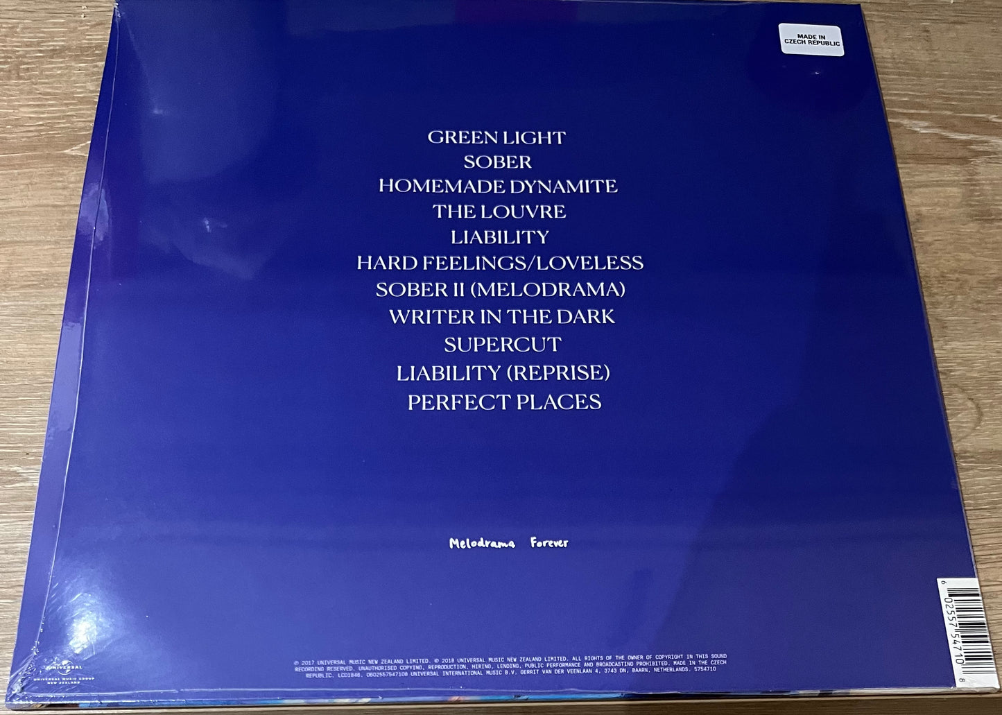 The back of 'Lorde Melodrama' on vinyl