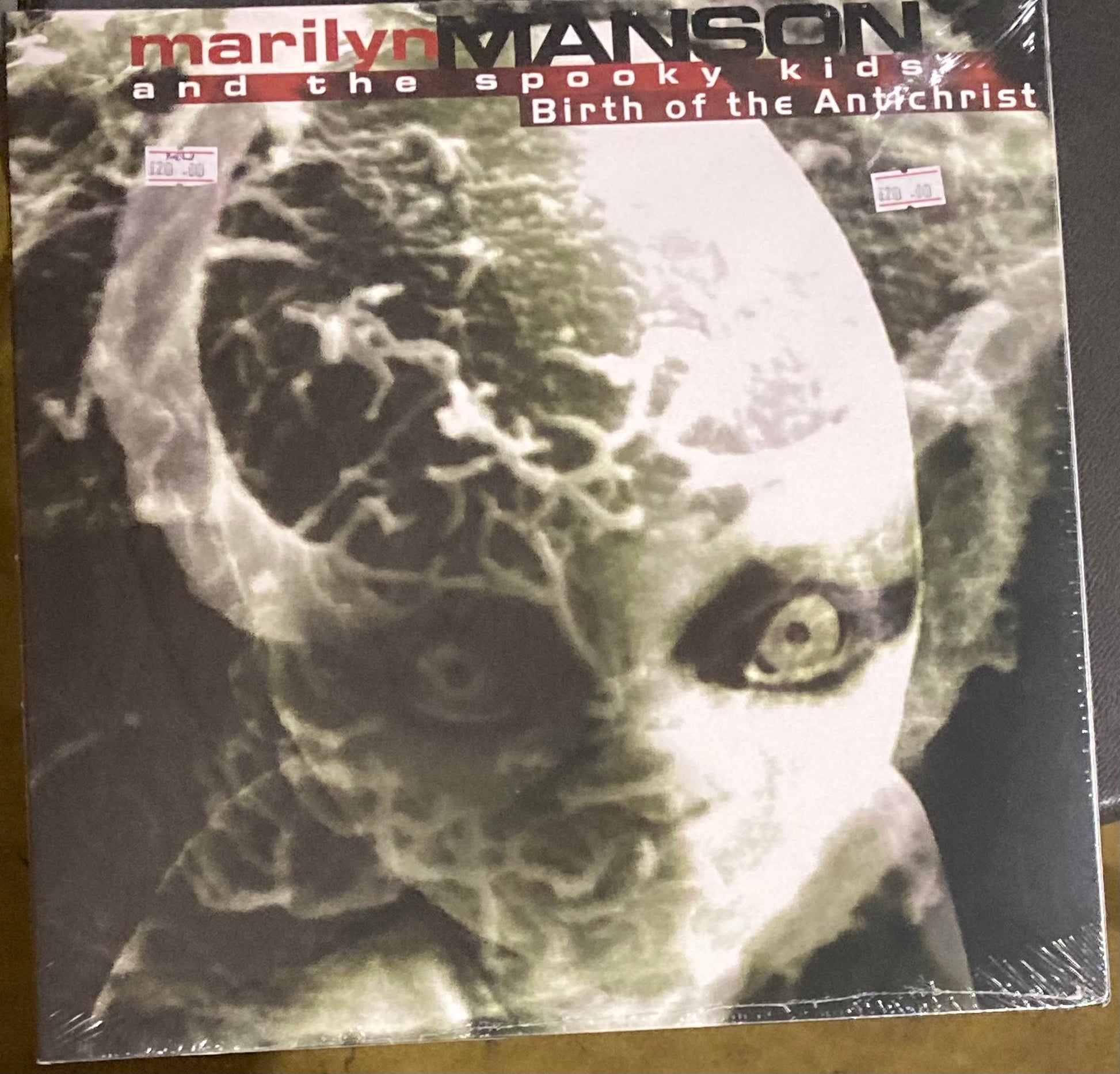 The front of 'Marilyn Manson and the Spooky Kids: Birth of the Antichrist' on vinyl