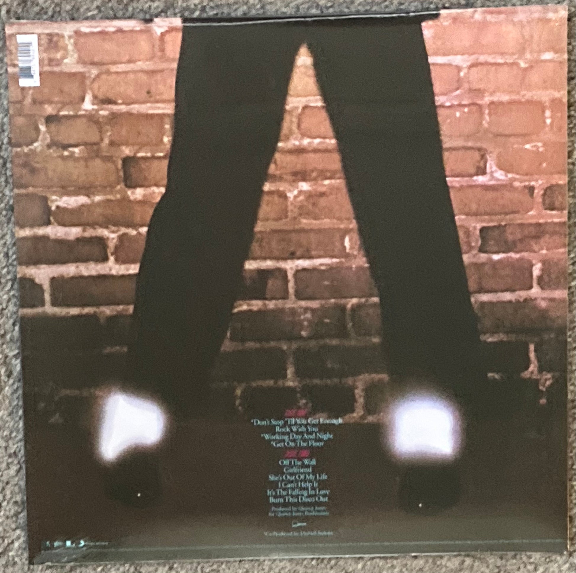 The back of 'Michael Jackson Off the Wall' on vinyl