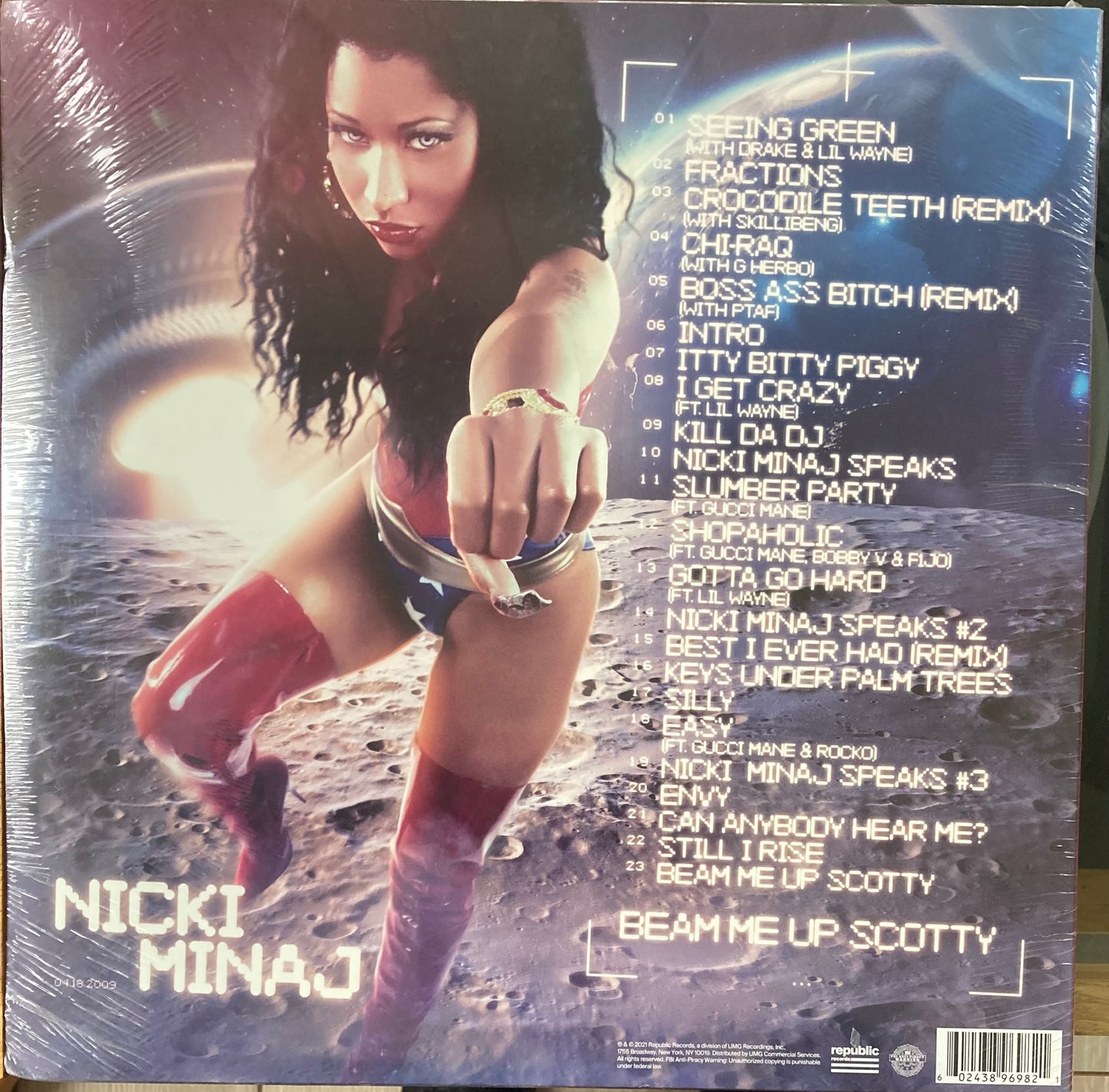 The back of 'Nicki Minaj Beam Me Up Scotty' on vinyl
