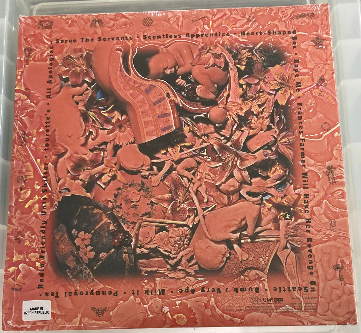 The back of 'Nirvana In Utero' on vinyl.