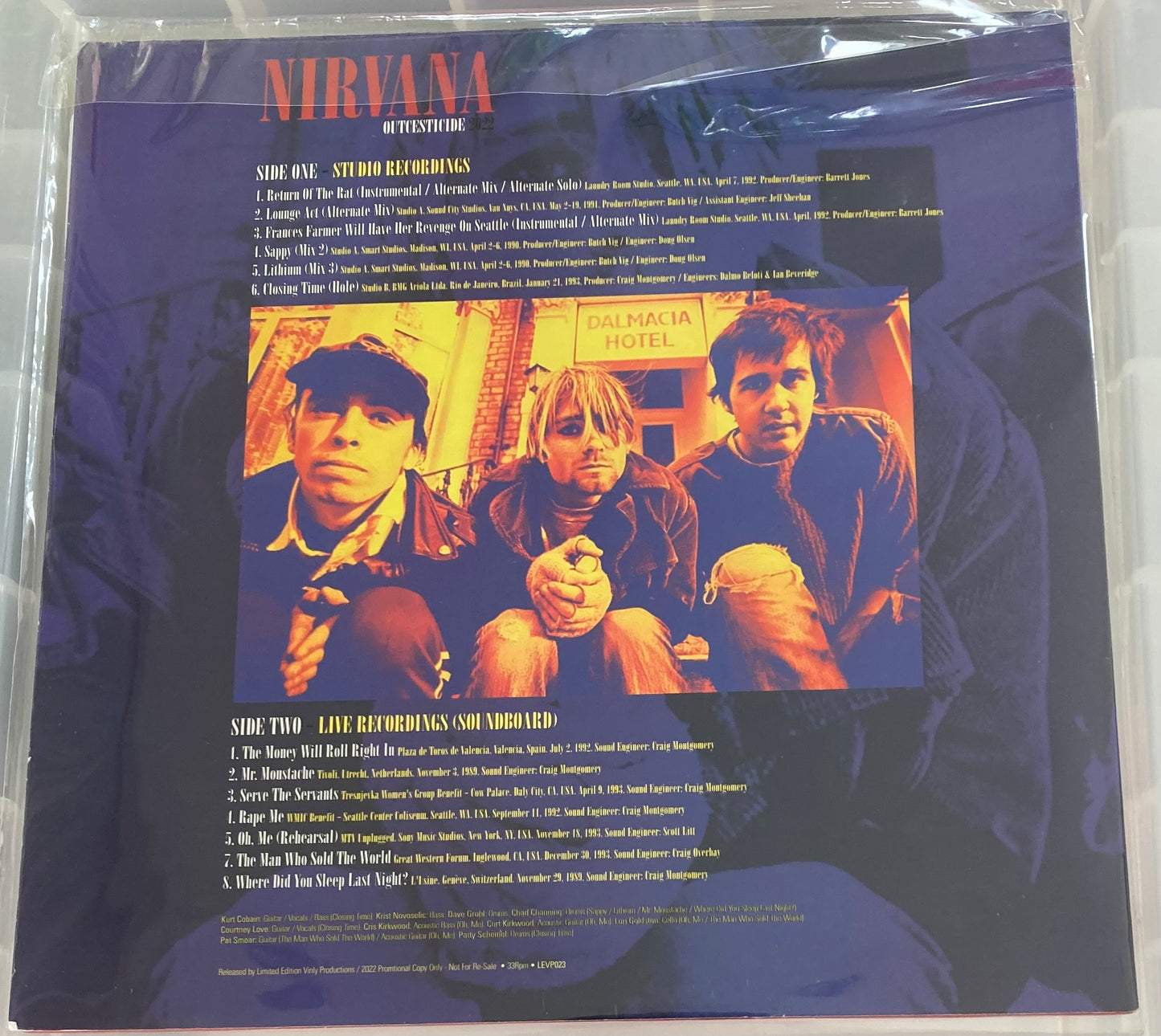 The back of 'Nirvana Outcesticide' on vinyl