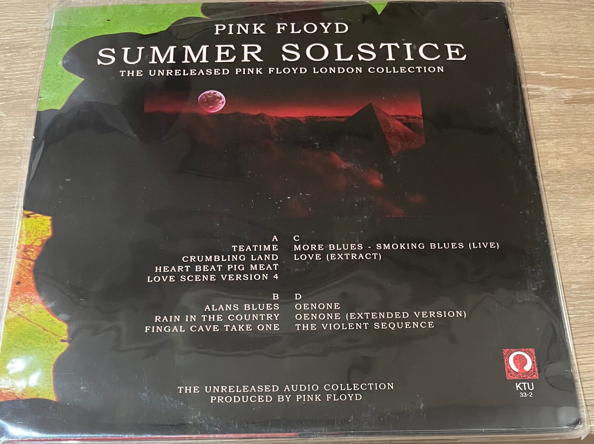 The back of 'Pink Floyd Summer Solstice' on vinyl