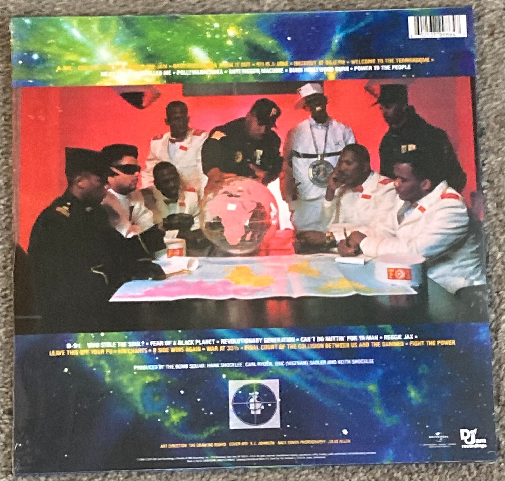 The back of 'Public Enemy - Fear of A Black Planet' on vinyl