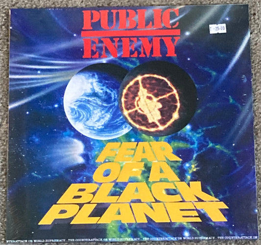 The front of 'Public Enemy - Fear of A Black Planet' on vinyl