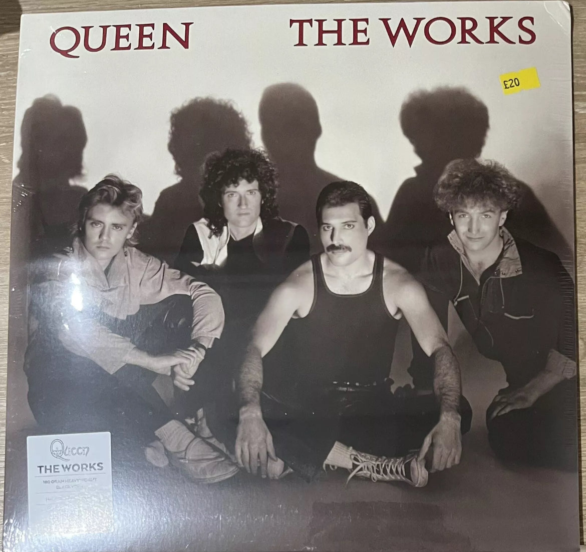 The front of 'Queen the Works' on vinyl