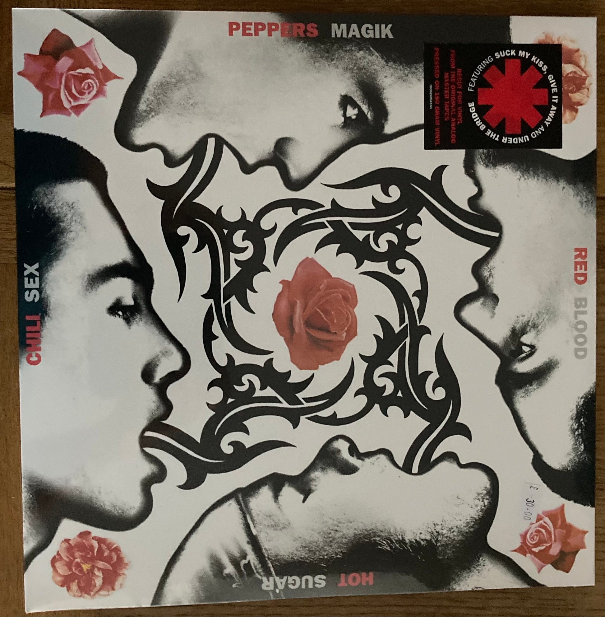 The front of 'Red Hot Chili Peppers Blood Sugar Sex Magik' on vinyl
