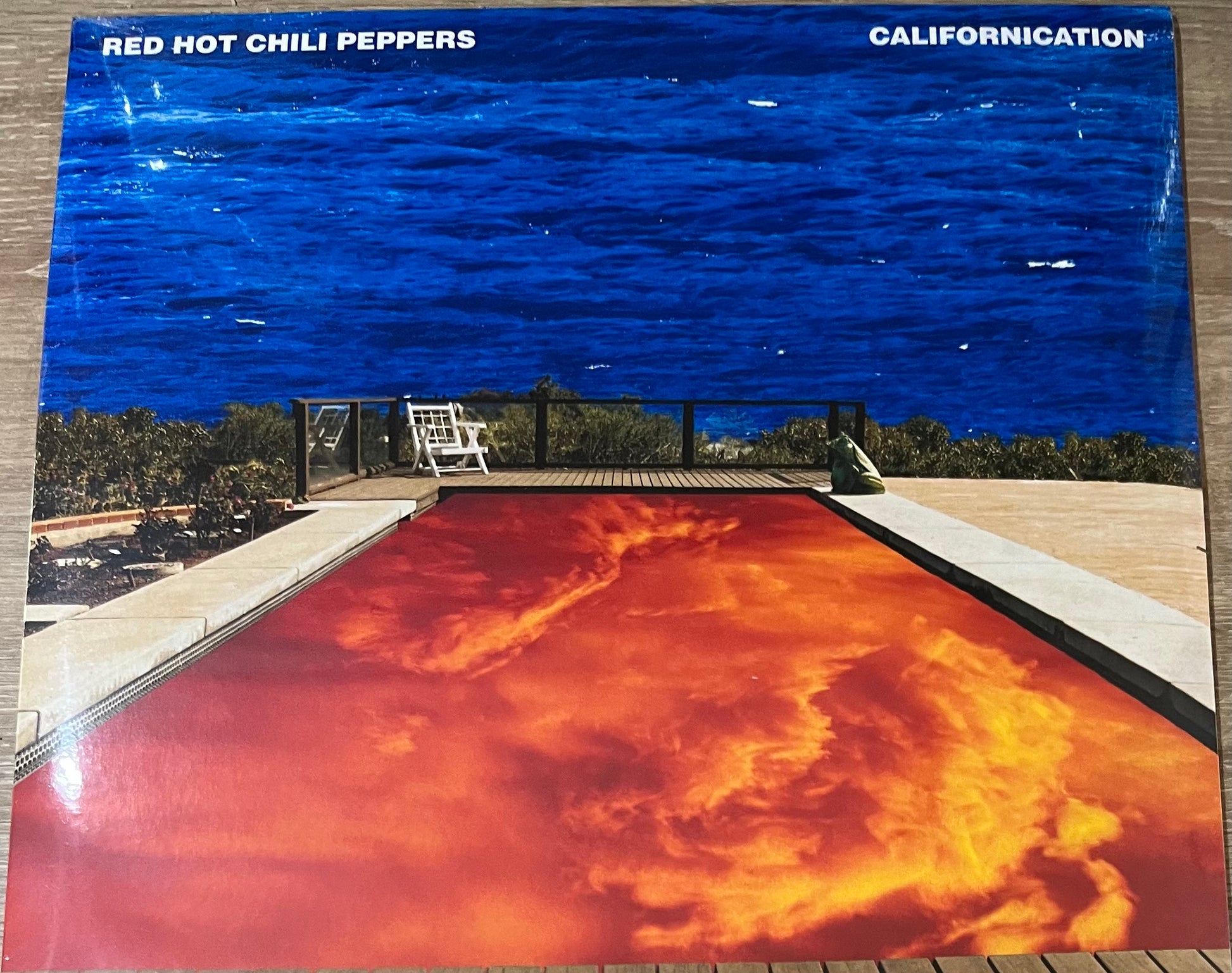 The front of 'Red Hot Chilli Peppers Californication' on vinyl