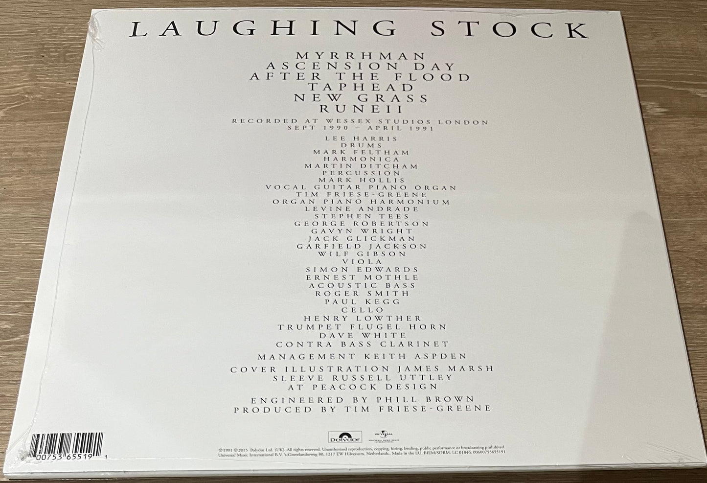 The back of 'Talk Talk Laughing Stock' on vinyl