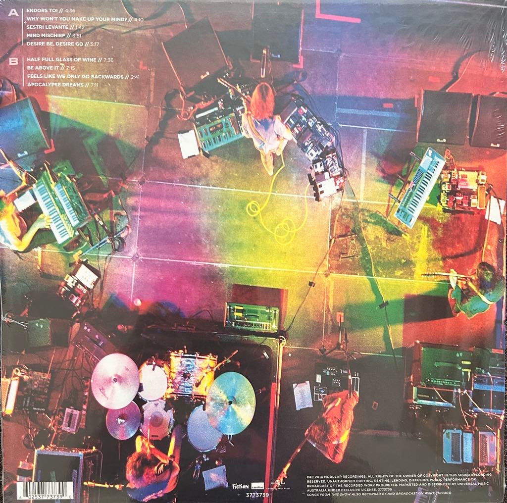 The back of 'Tame Impala - Live Versions' on vinyl