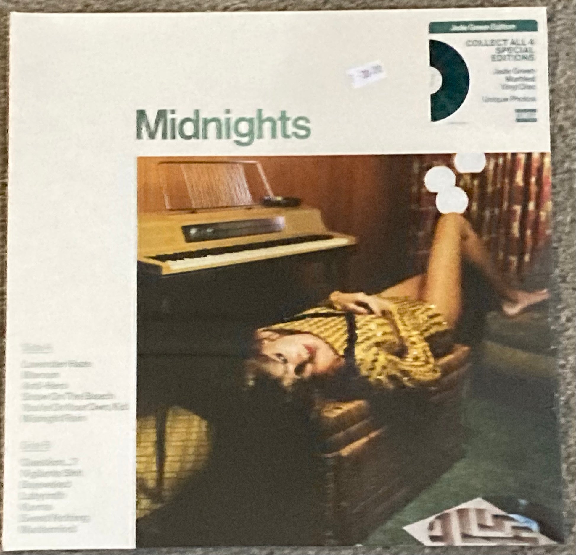 The front of 'Taylor Swift - Midnights' on vinyl
