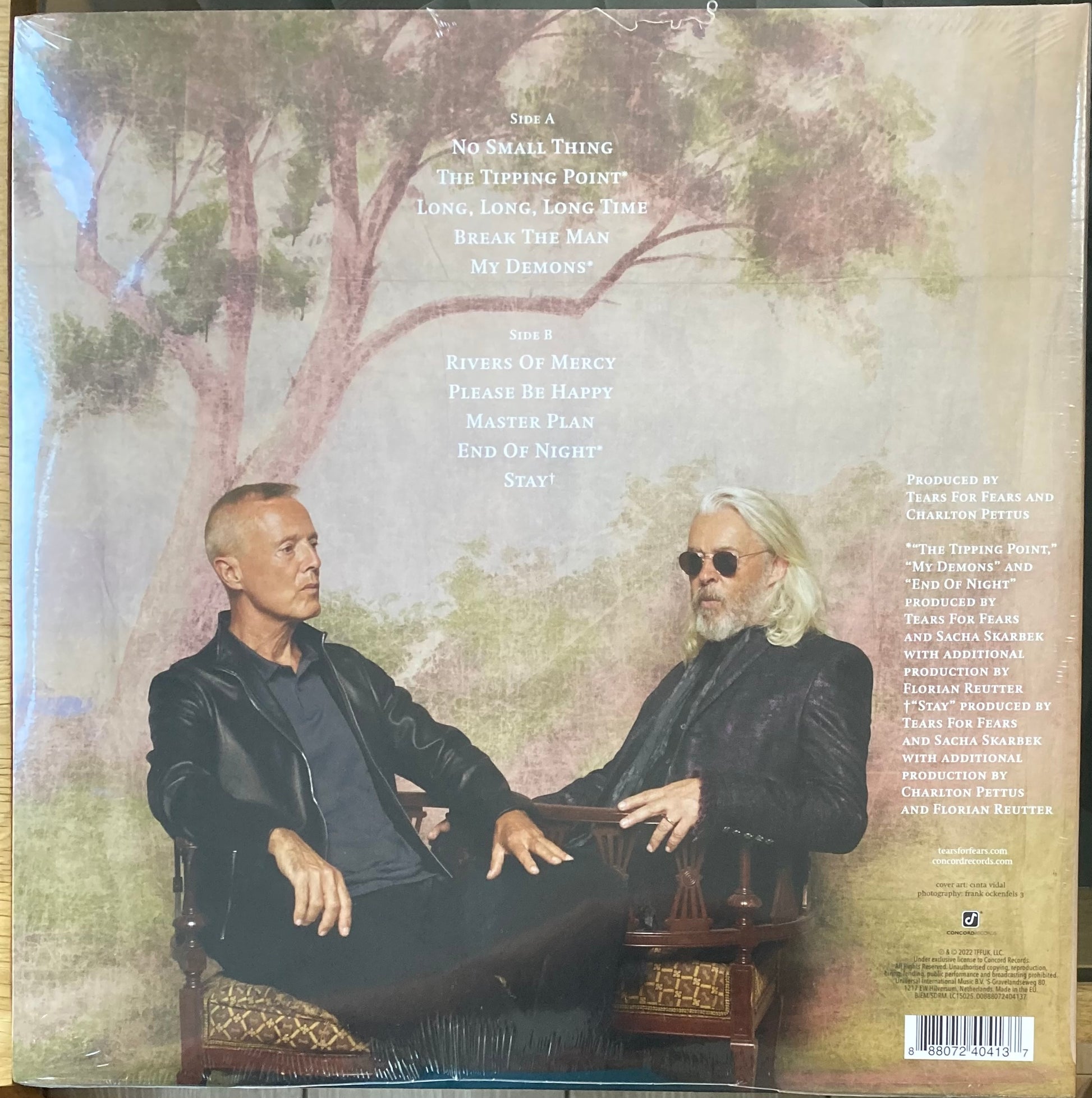 The back of 'Tears for Fears - The Tipping Point' on vinyl.
