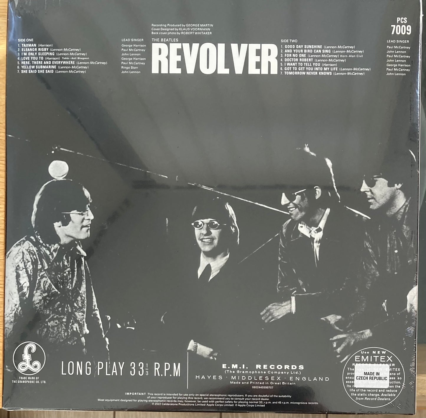 The back of 'The Beatles Revolver' on vinyl