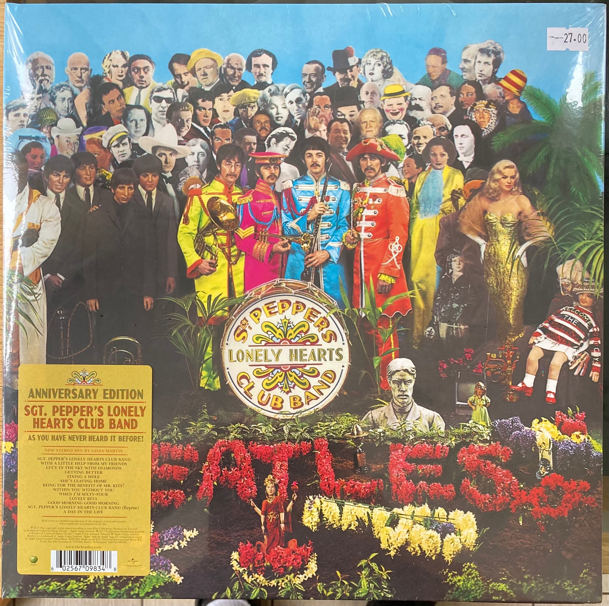 The front of 'The Beatles Sgt. Pepper’s Lonely Hearts Club Band' on vinyl