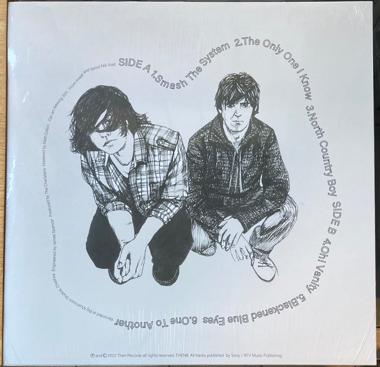 The back of 'The Charlatans - Warm Sounds' on vinyl