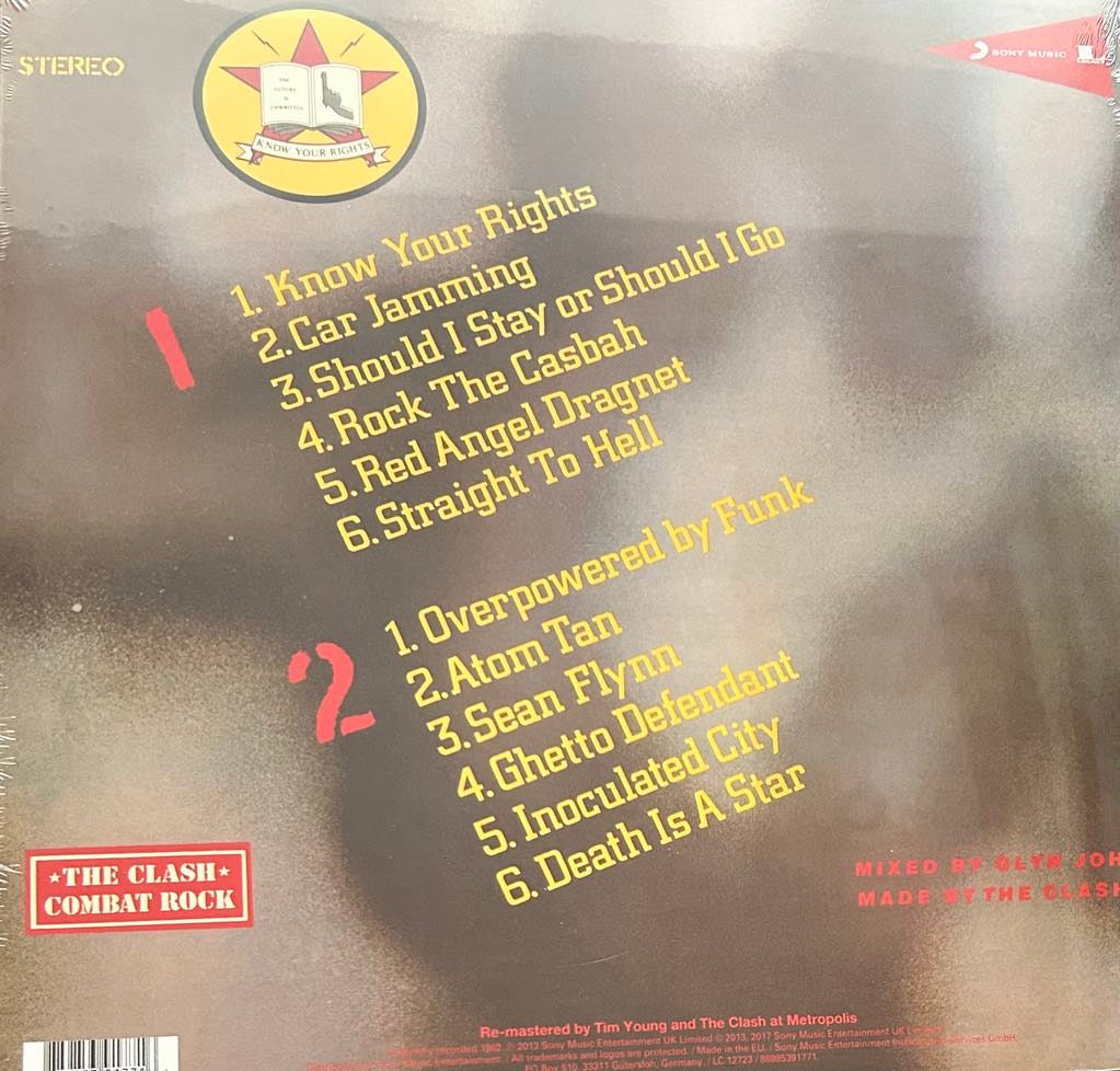 The back of 'The Clash - Combat Rock' on vinyl