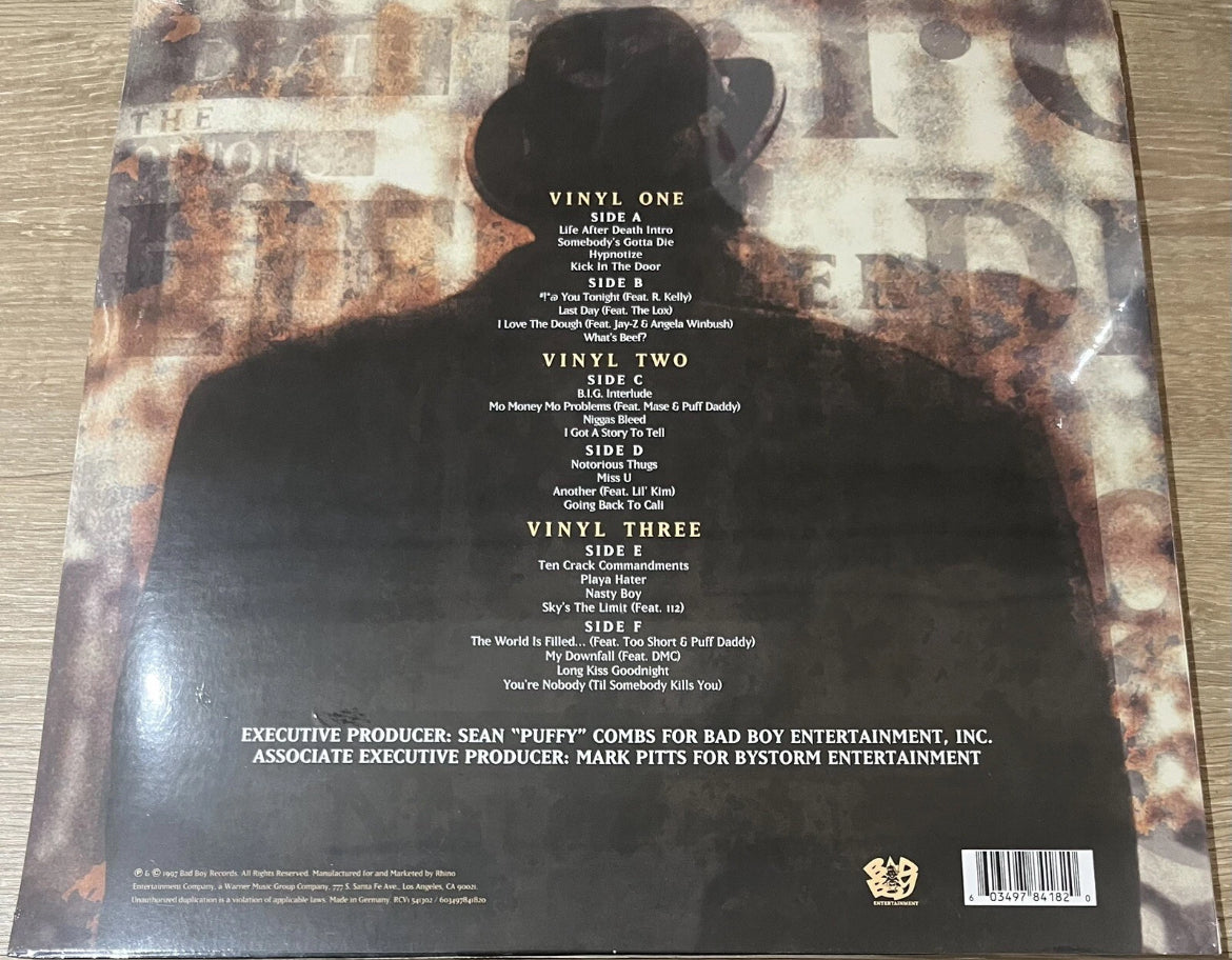The back of ‘The Notorious B.I.G. - Life After Death’ on vinyl