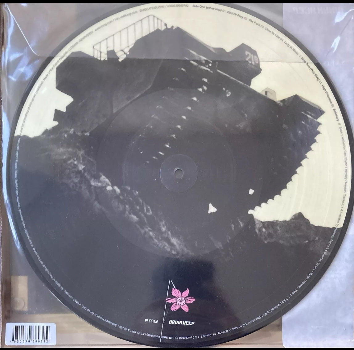 The back of 'Uriah Heep Salisbury' on vinyl picture disc.