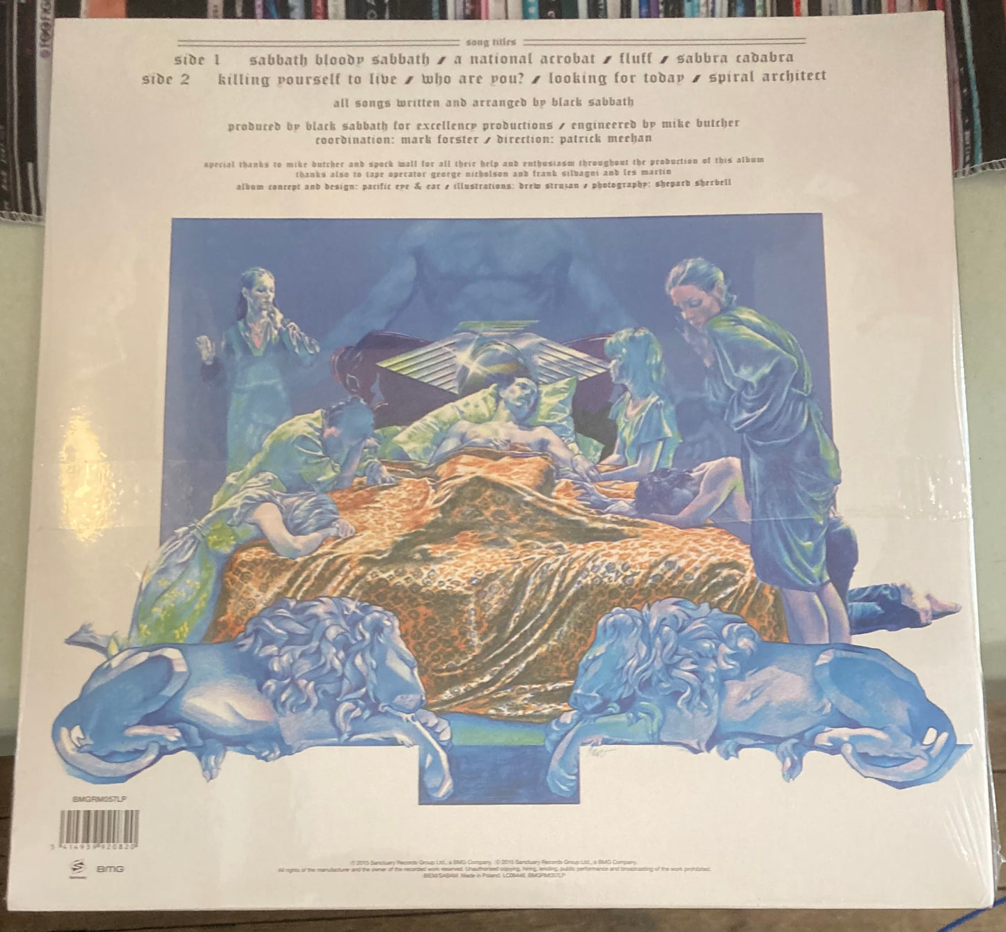 The back of 'Black Sabbath - Sabbath Bloody Sabbath' on vinyl