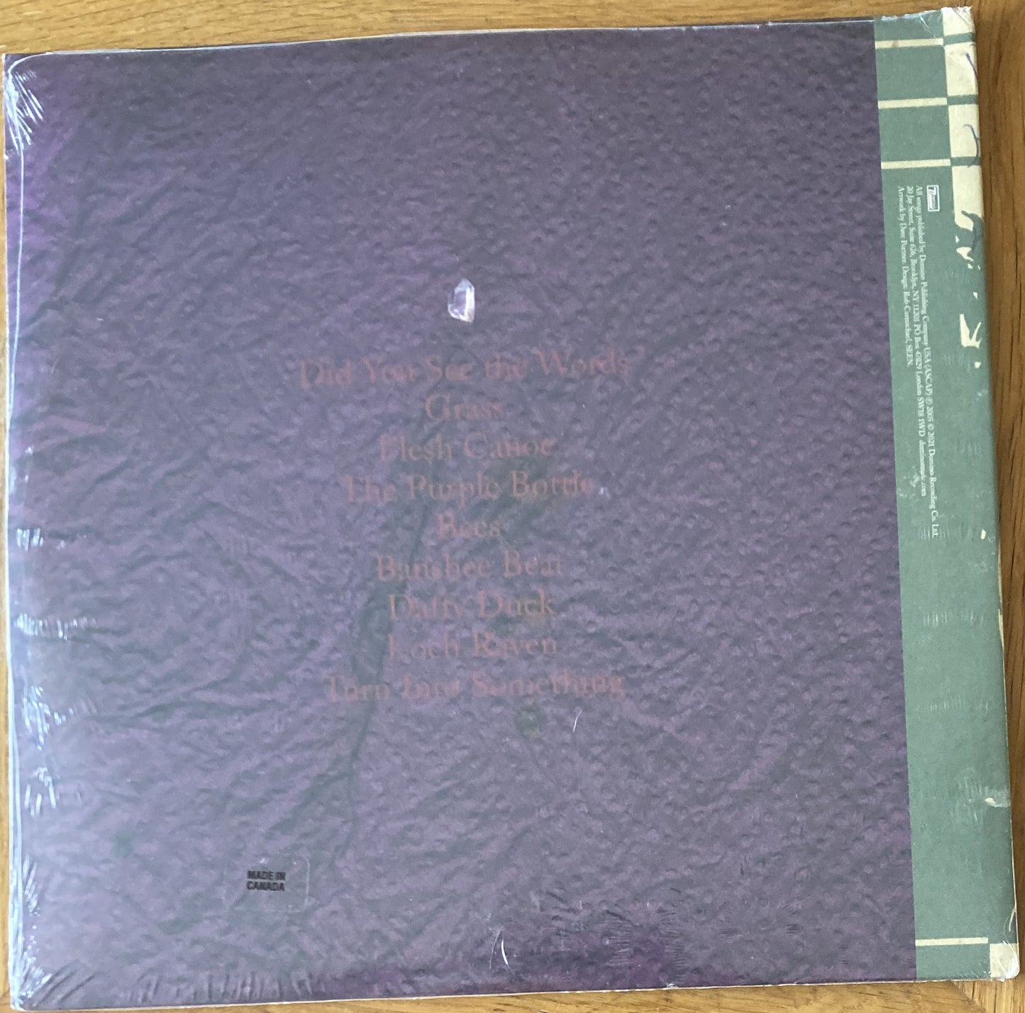 The back of 'Animal Collective - Feels' on vinyl