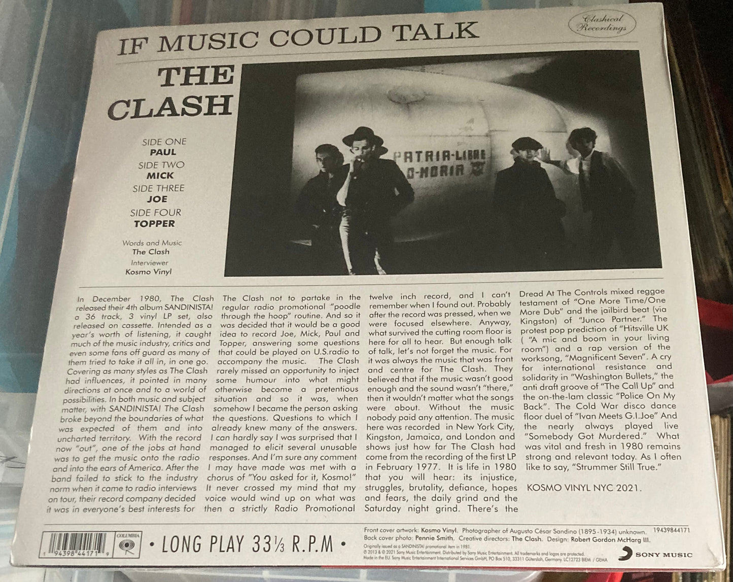 The back of 'The Clash - If Music Could Tk' on vinyl
