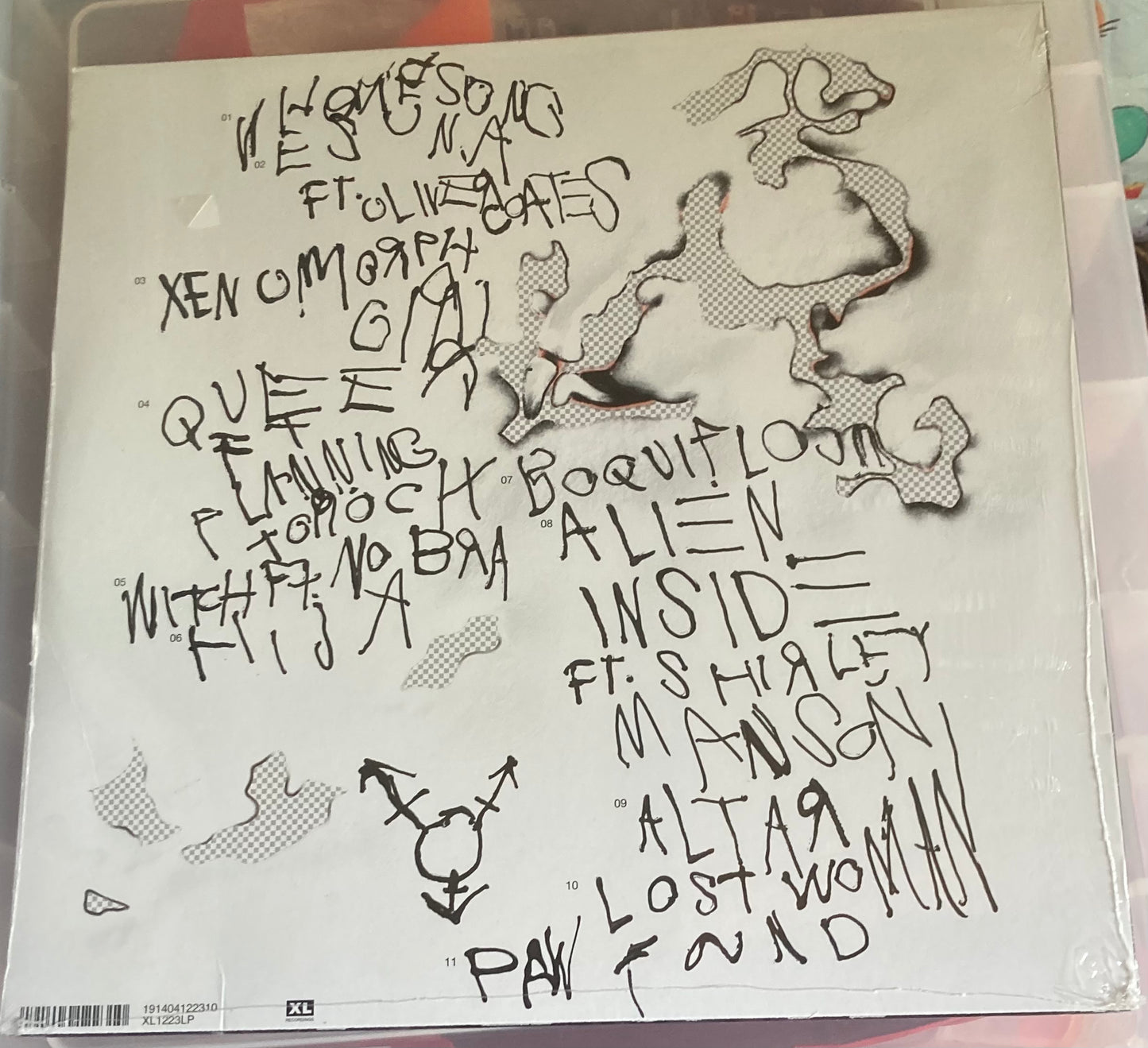 The back of 'Arca - Kick III' on vinyl