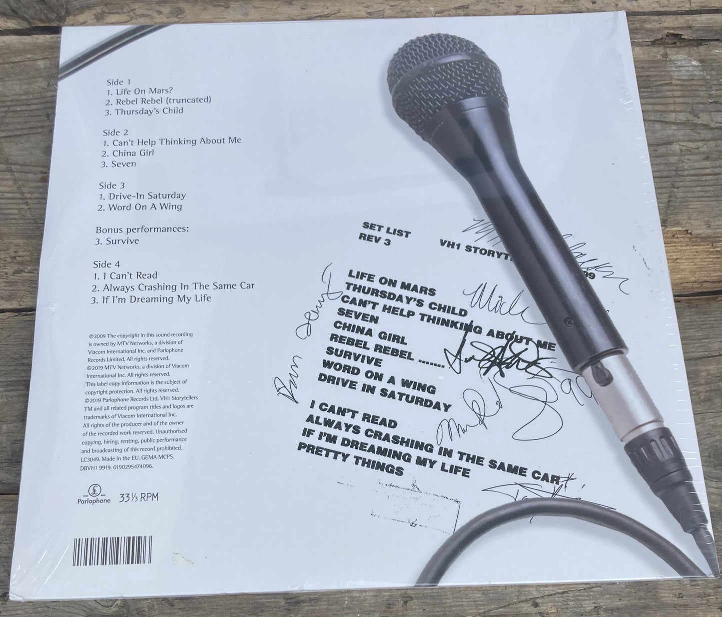 The back of 'David Bowie - VH1 Storytellers' on vinyl