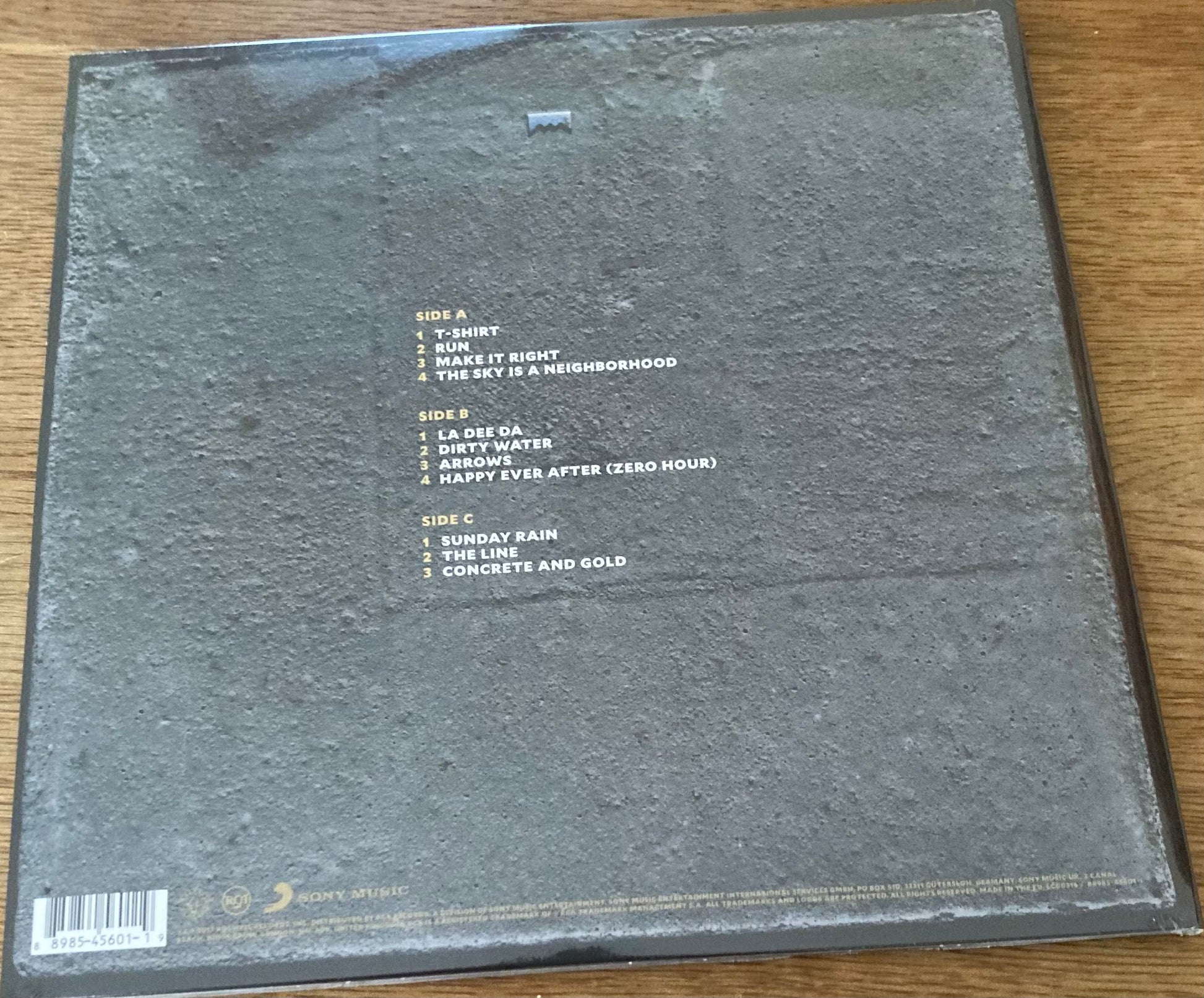 The back of 'Foo Fighters - Revenge' on vinyl