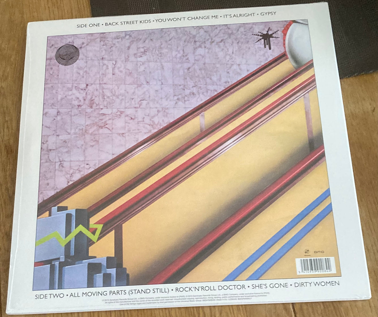 The back of 'Black Sabbath - Technical Ecstasy' on vinyl