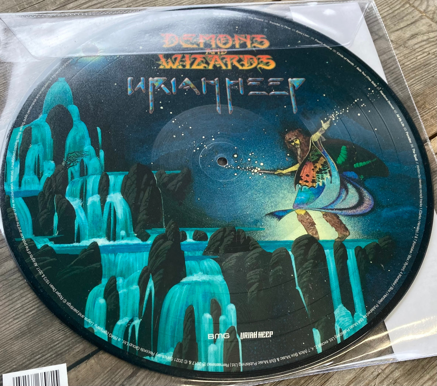 The back of ‘Uriah Heep - Demons and Wizards’ on Vinyl