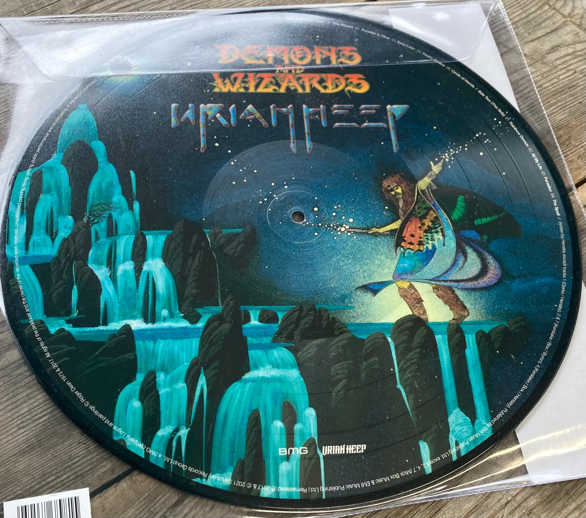 The back of ‘Uriah Heep - Demons and Wizards’ on Vinyl