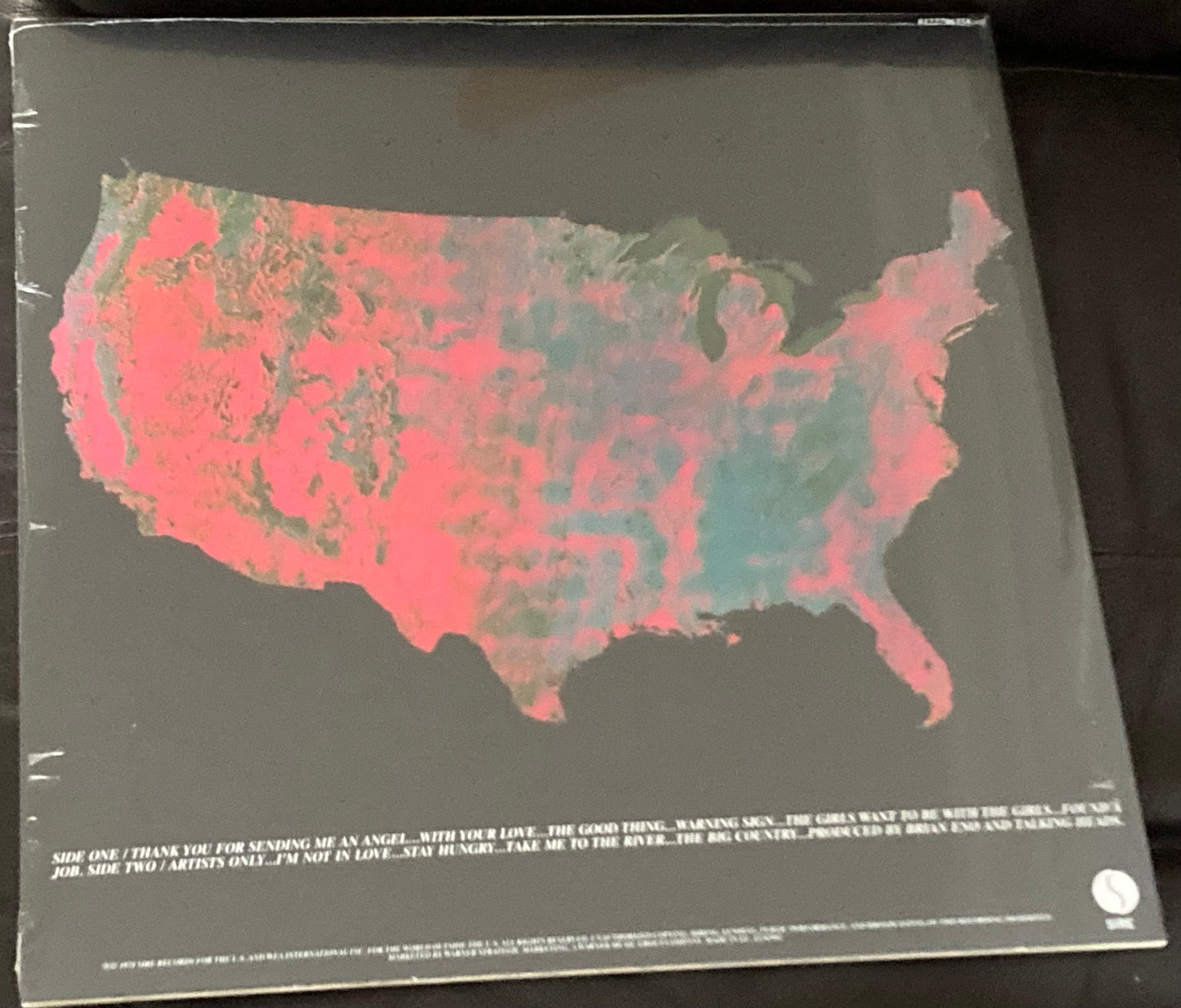 The back of 'Talking Heads - More Songs About Buildings and Food' on vinyl