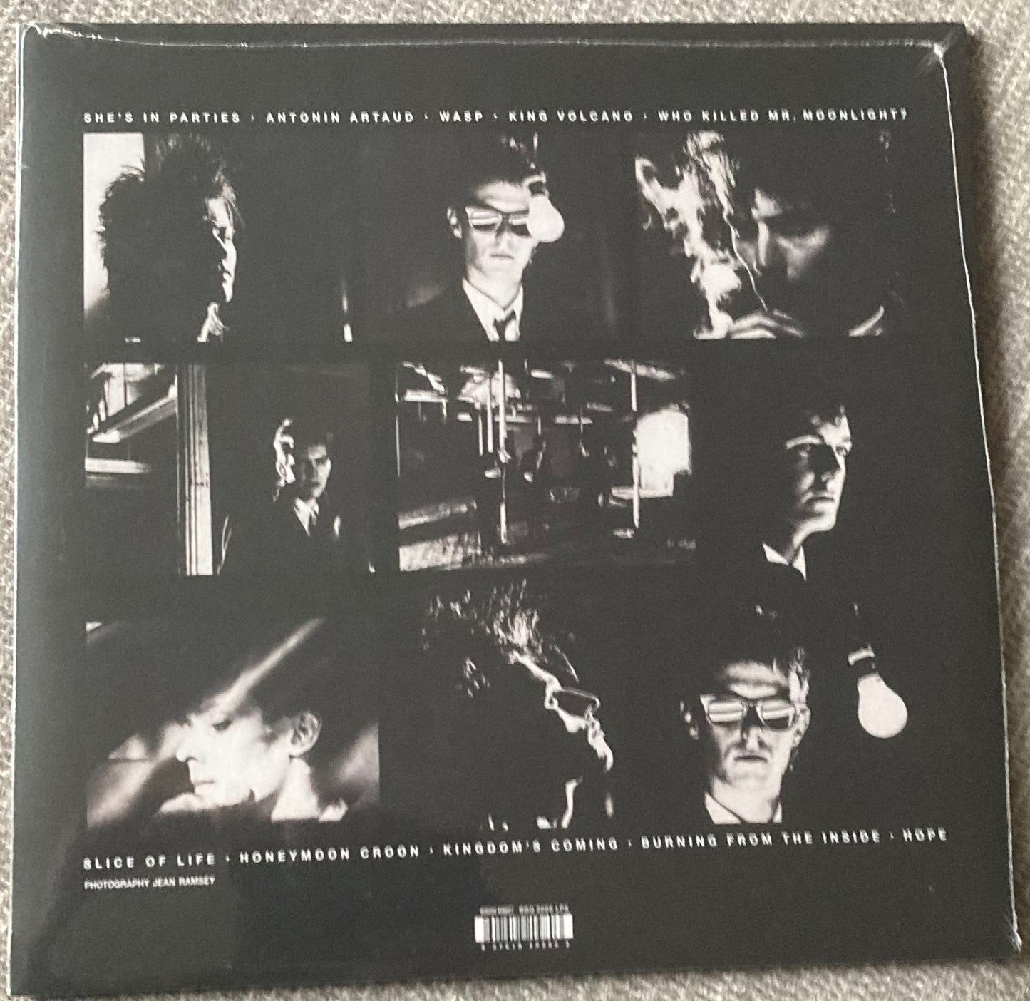 The back of Bauhaus - Burning from the Inside on vinyl