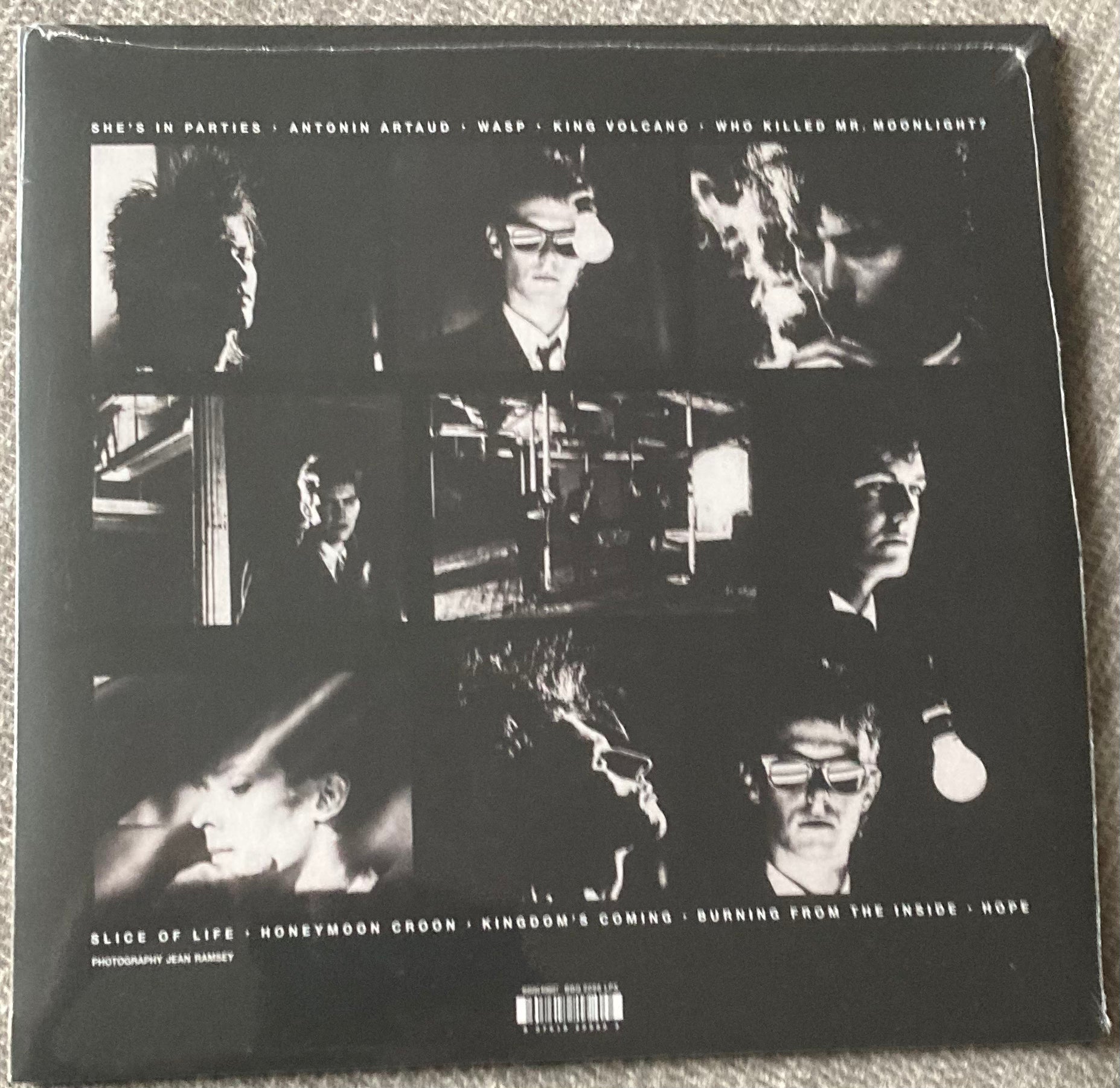 The back of Bauhaus - Burning from the Inside on vinyl