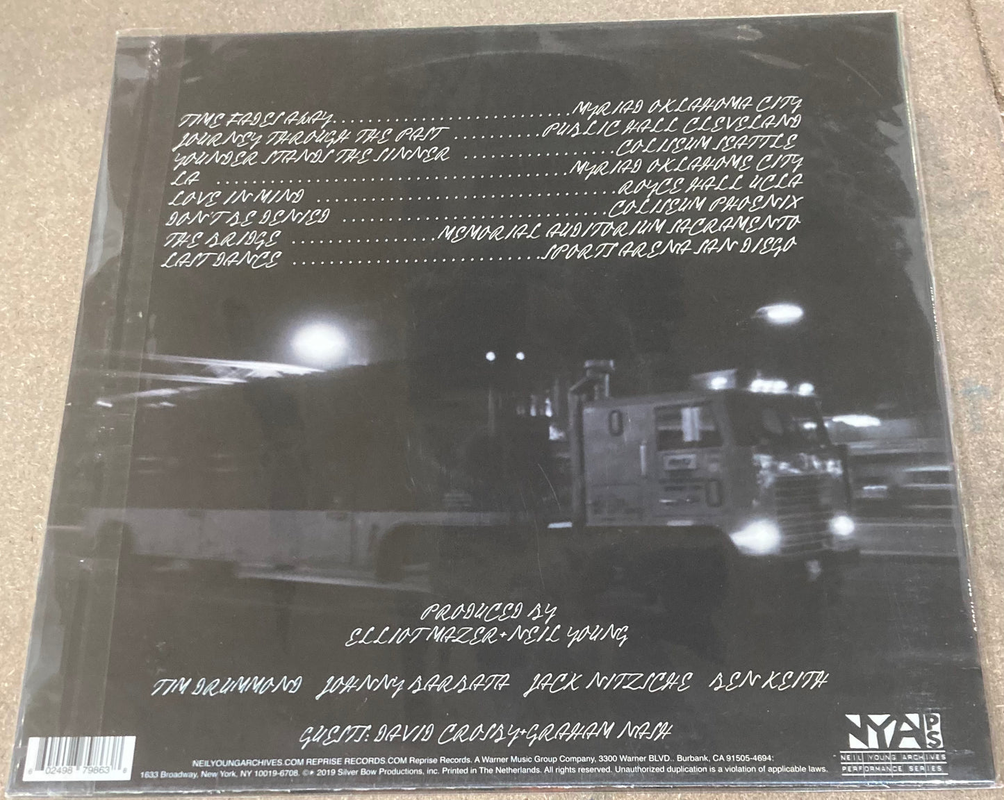 The back of ‘Neil Young - Time Fades Away’ on vinyl