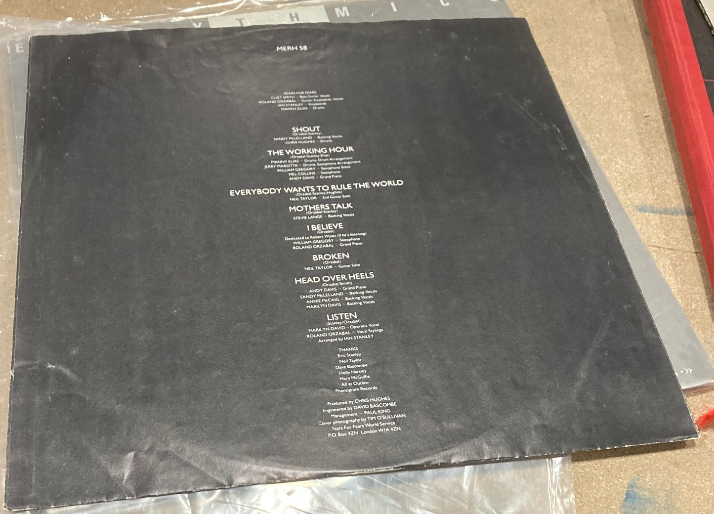 Tears for Fears - Songs From the Big Chair (Record LP Vinyl Album)