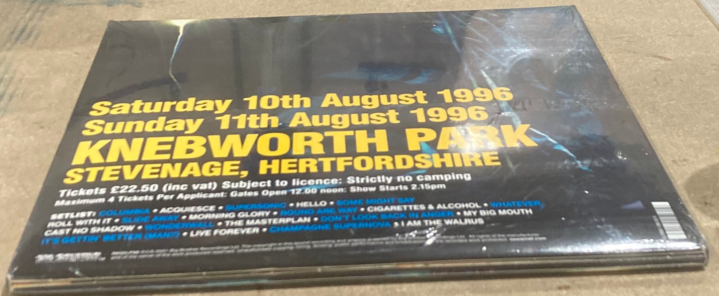 The back of Oasis - Knebworth 1996 on vinyl.
